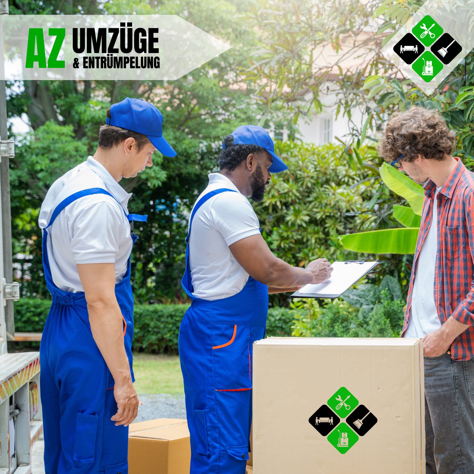 AZ Umzüge Team bei der Arbeit