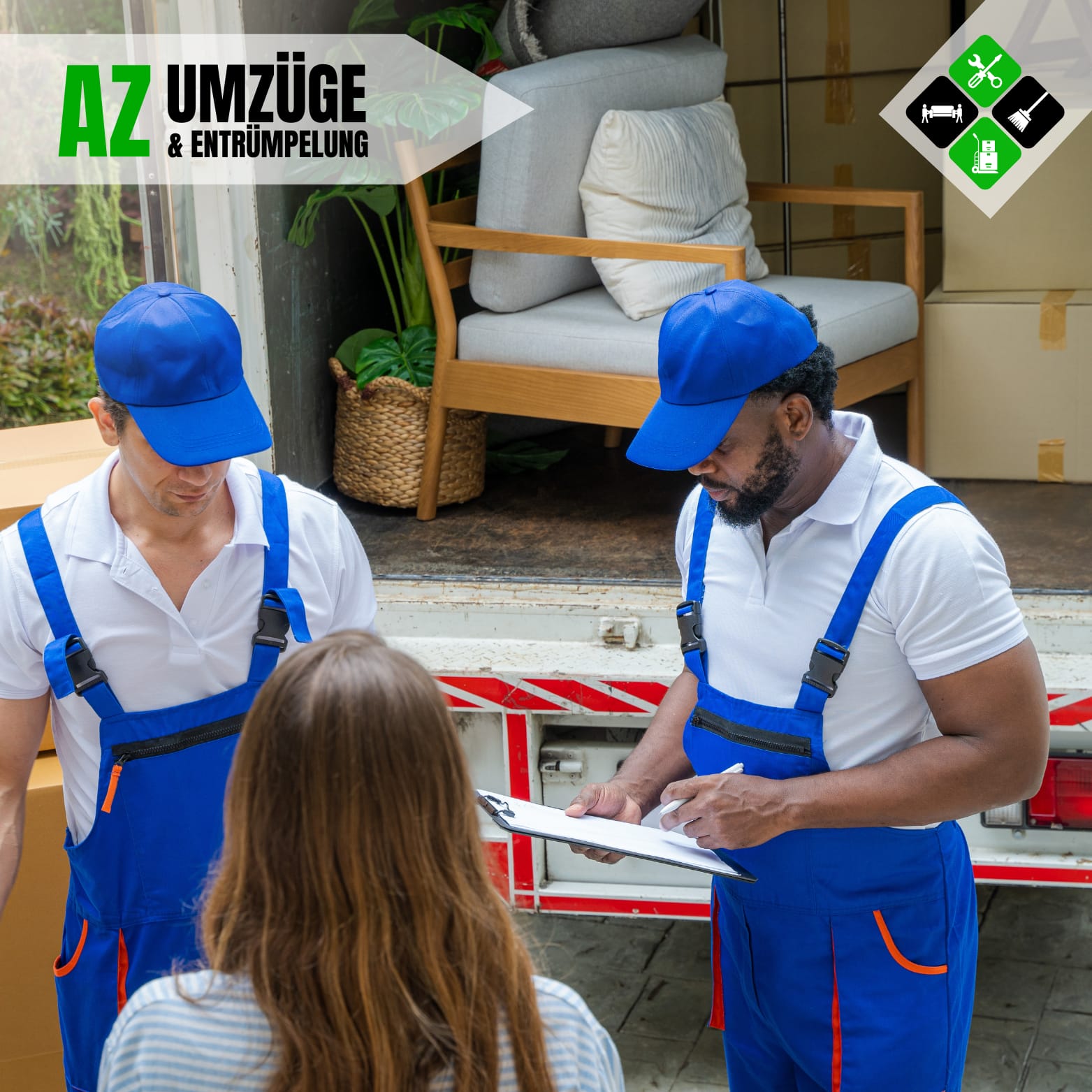 Team AZ Umzüge bei der Arbeit